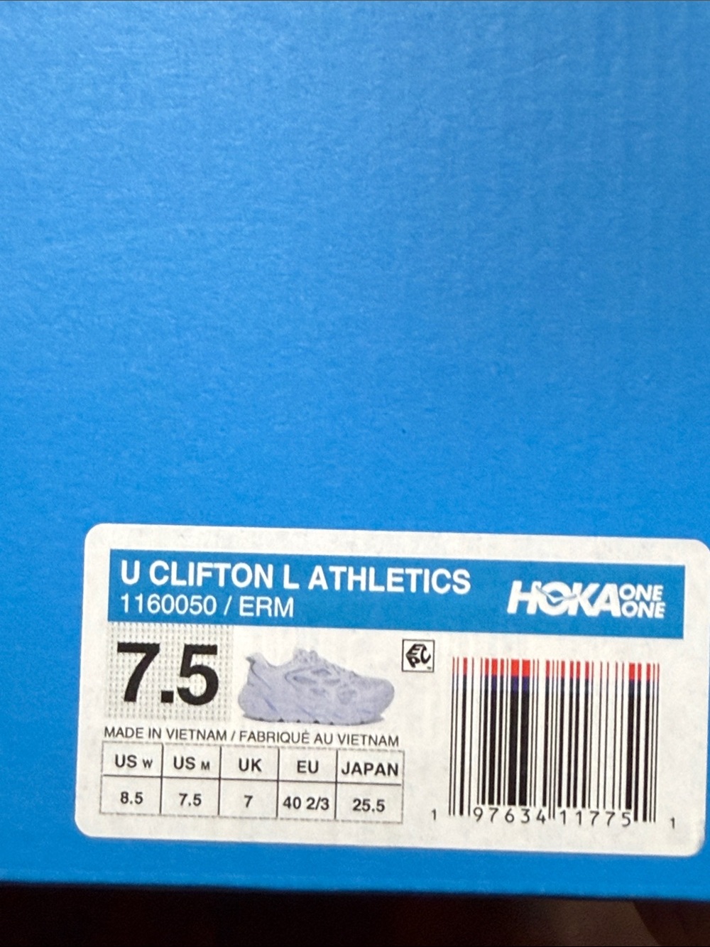 Hoka One One U Clifton L Athletics Unisex US Womens 8.5 Mens 7.5 1160050 ERM - Picture 7 of 7
